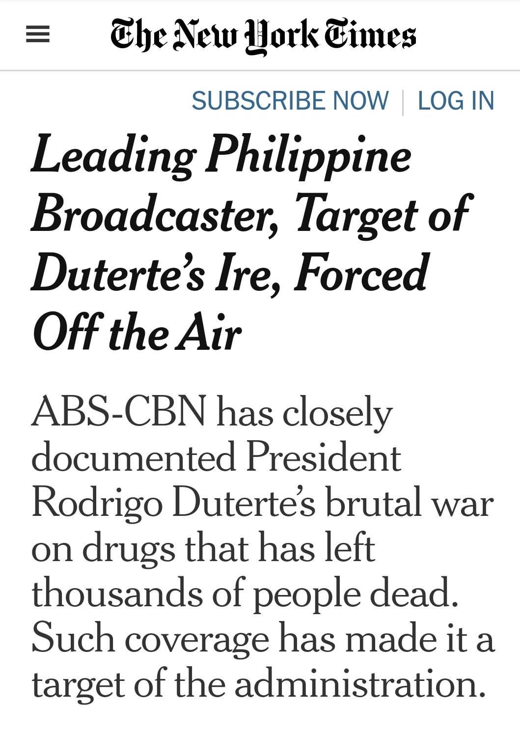 World Headlines ABSCBN Closure